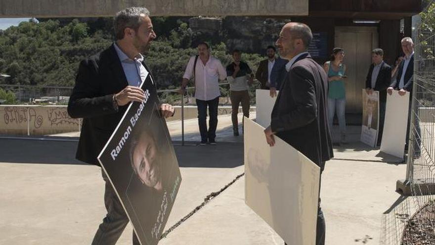 Ramon Bacardit i Marc Aloy en un acte de la campanya
