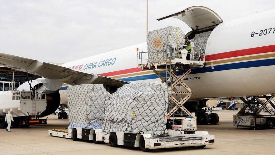 Aterriza en Zaragoza el avión de China con material sanitario para la Comunitat Valenciana