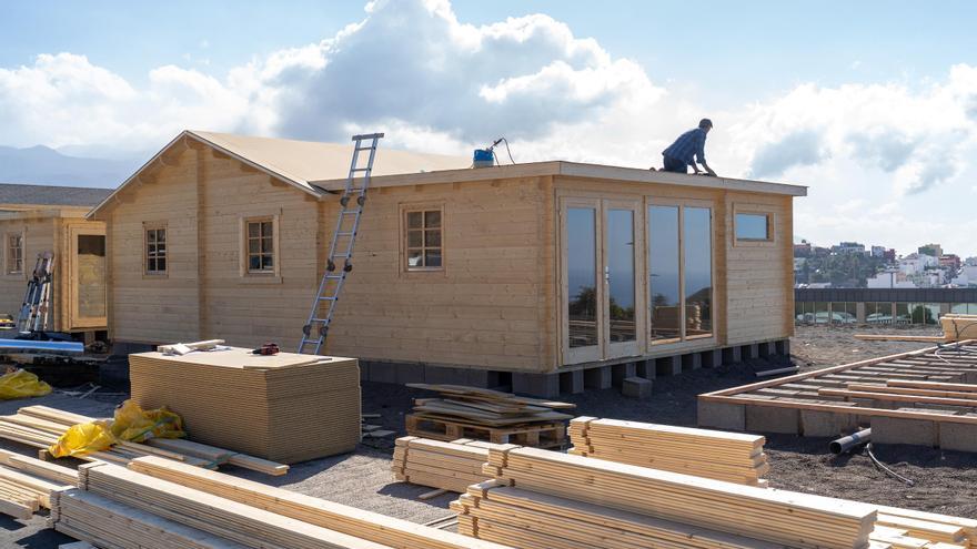 Casas prefabricadas en El Jable (Los Llanos de Aridane) para los afectados por el volcán de La Palma