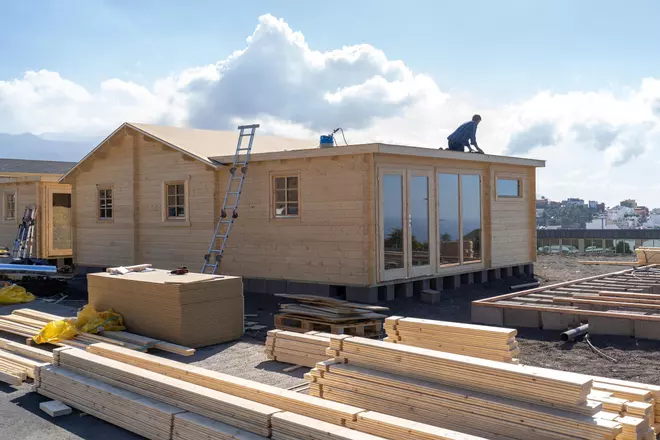 Casas prefabricadas en El Jable (Los Llanos de Aridane) para los afectados por el volcán de La Palma