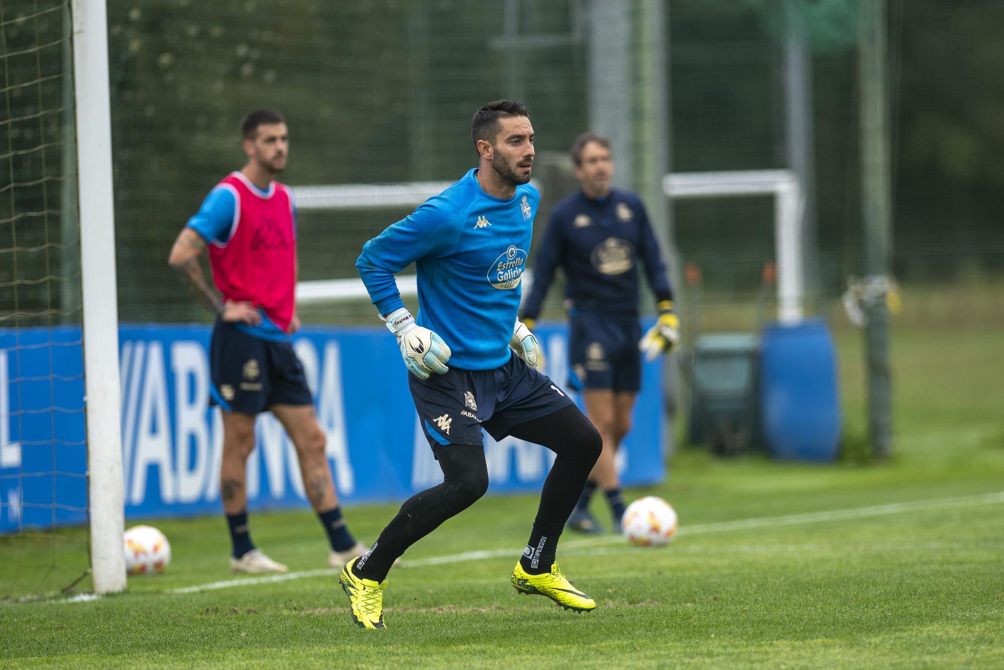 Primer entrenamiento del Dépor con Óscar Cano en Abegondo