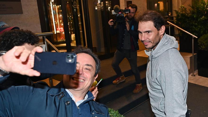 Nadal, a su legada le pasado martes por la noche a su hotel de Turín