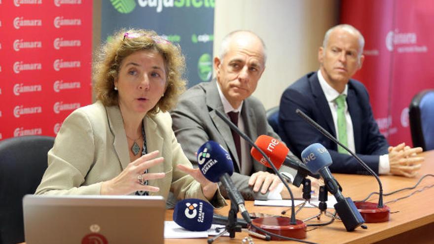 Lola Pérez, Santiago Sesé y Manuel del Castillo, ayer en la comparecencia ante los medios.