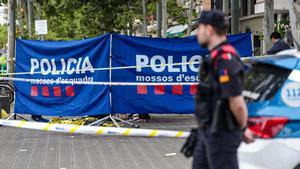 La escena del crimen, esta mañana en el Passeig Joan de Borbó