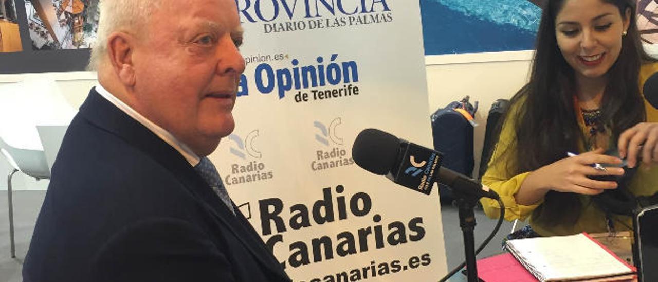 Wolfgang Kiessling, ayer entrevistado por Radio Canarias en Fitur.