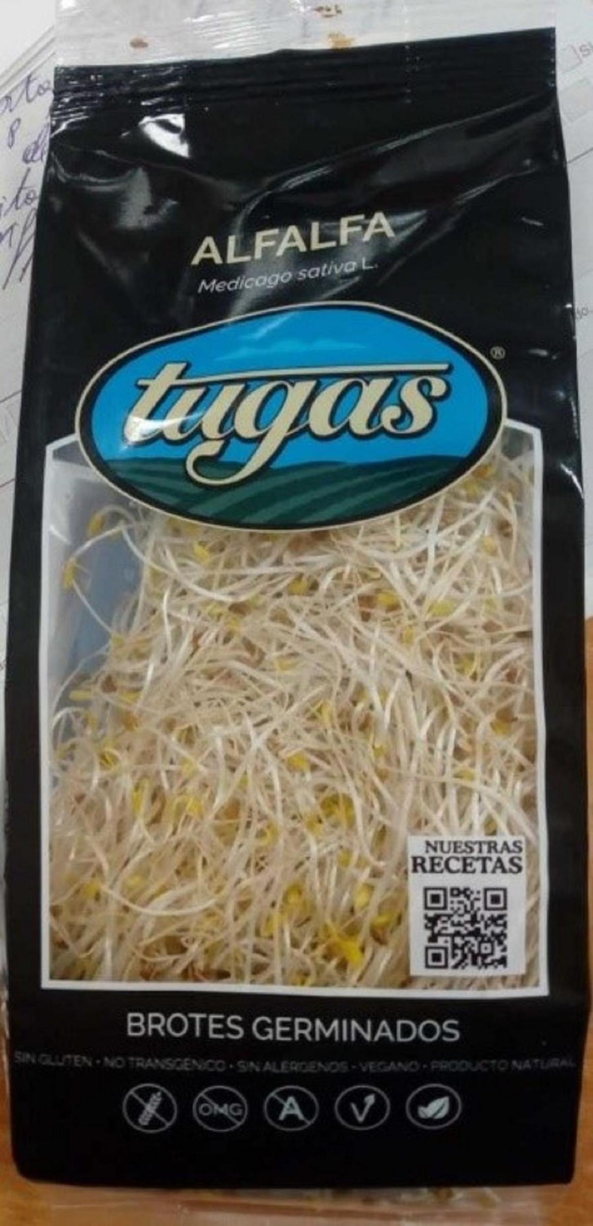 Brotes germinados de alfalfa de la marca Tugas.