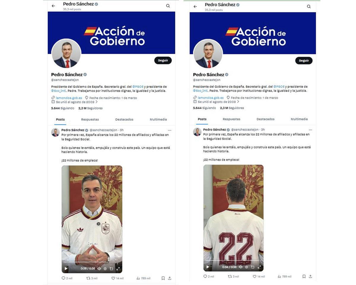 Mensaje para redes sociales del presidente del Gobierno.