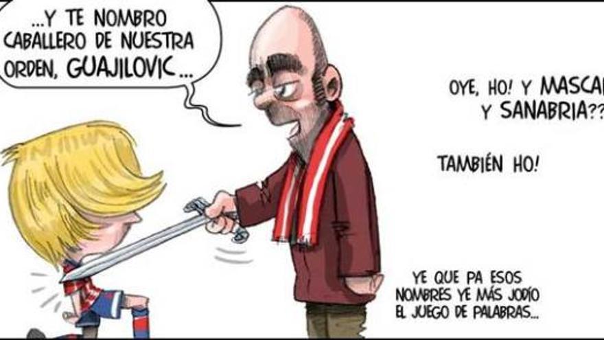 La viñeta de LA NUEVA ESPAÑA que bautizó al joven jugador croata como &quot;Guajilovic&quot;