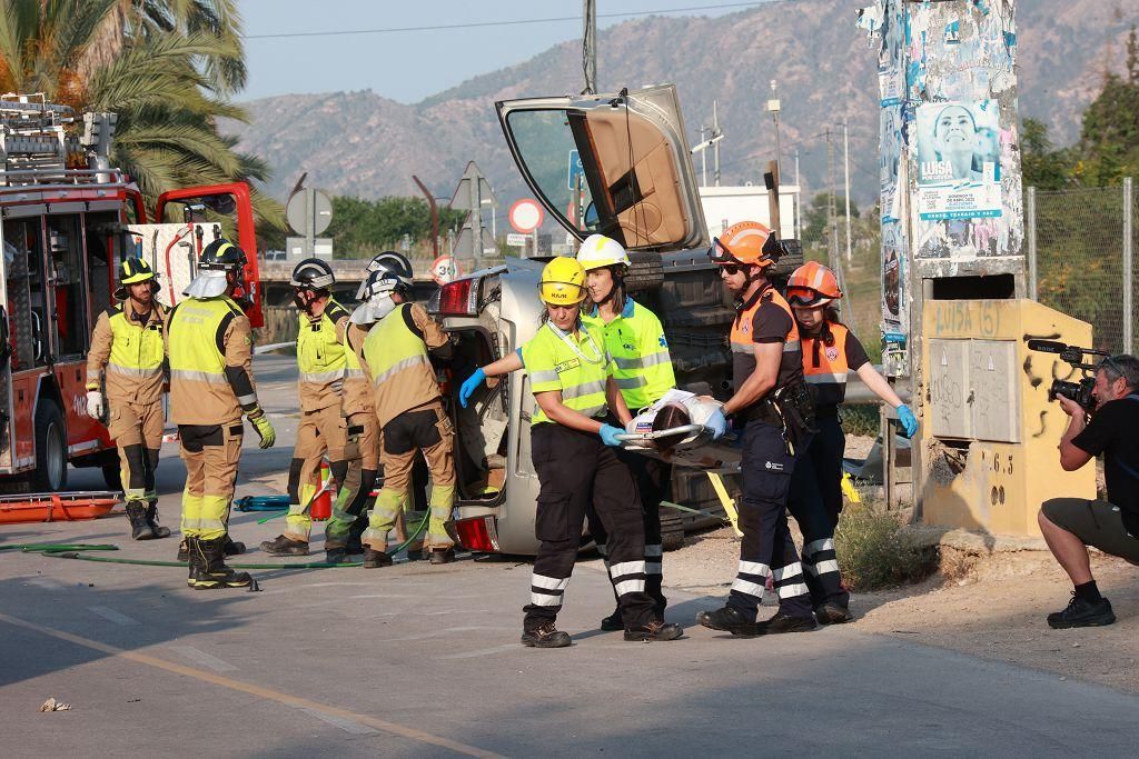Así ha sido el simulacro de Emergencias con una treintena de víctimas en Murcia