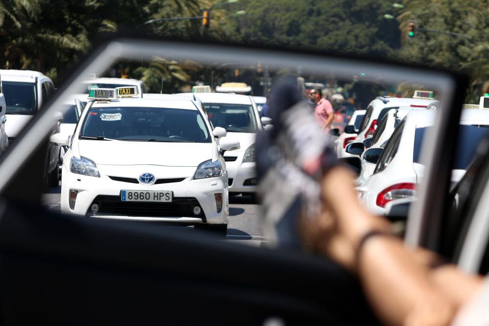 Este martes, los taxistas han continuado con sus movilizaciones