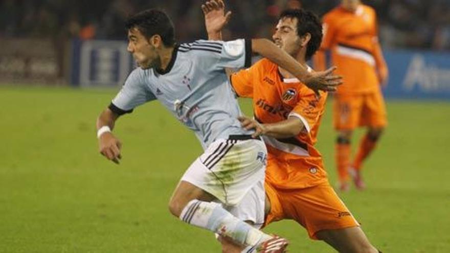 Imagen del partido entre el Celta y el Valencia.