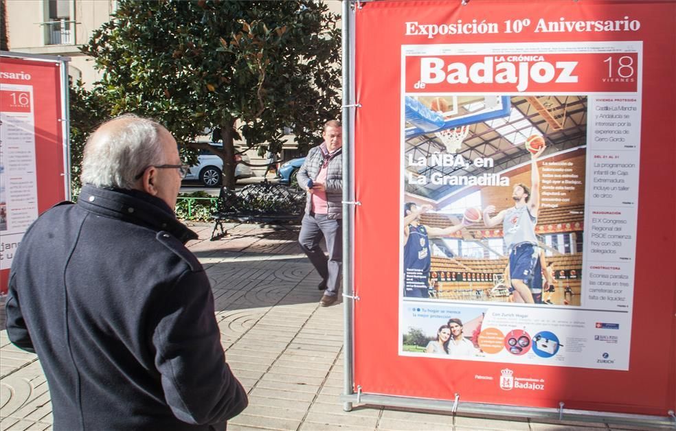 Exposición de portada del X aniversario de La Crónica de Badajoz