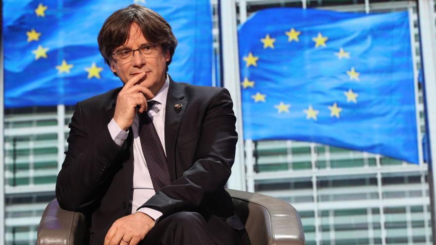 Puigdemont, durant una sessió plenària del Parlament Europeu al març del 2021. | EUROPA PRESS