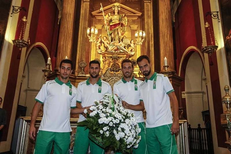 Ofrenda floral del Córdoba Cf a San Rafael