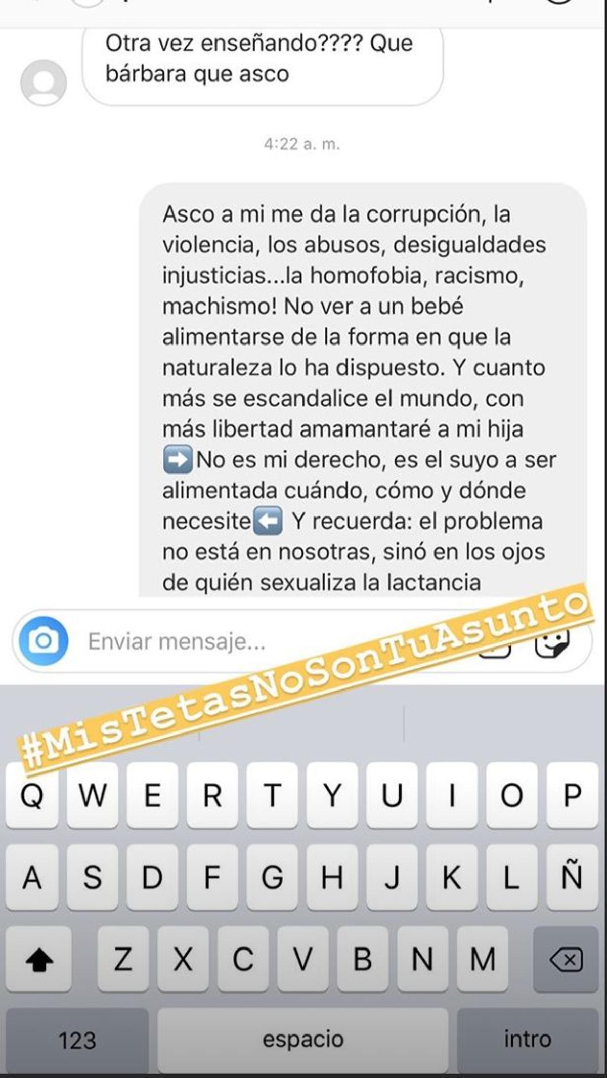 Verdeliss responde a los 'haters' de la lactancia