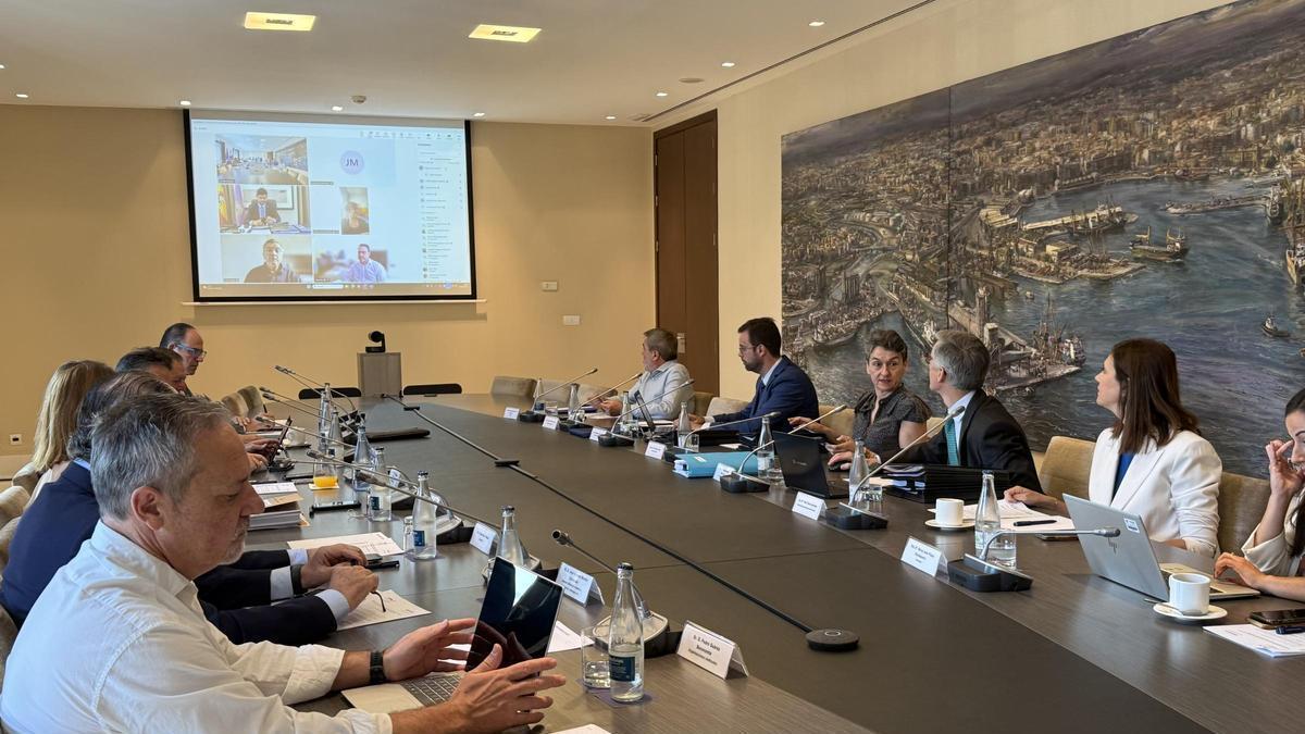 Un momento de la reunión del consejo de administración de la APV, que preside Mar Chao.