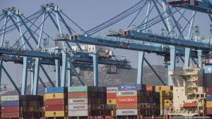 Terminal de contenedores del Puerto de Algeciras, tras la reanudaciÃ³n de la ruta Algeciras-Ceuta, una vez restablecida la circulaciÃ³n en todo el territorio nacional tras el fin del Estado de Alarma. En el Puerto de Algeciras, (CÃ¡diz, AndalucÃ­a, EspaÃ±a), a 22 de junio de 2020.