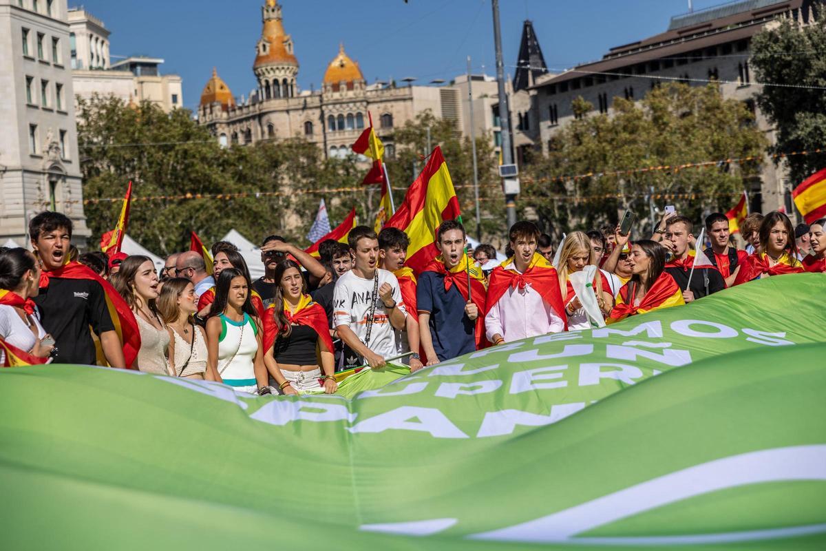 Manifestación por el 12-O en Barcelona