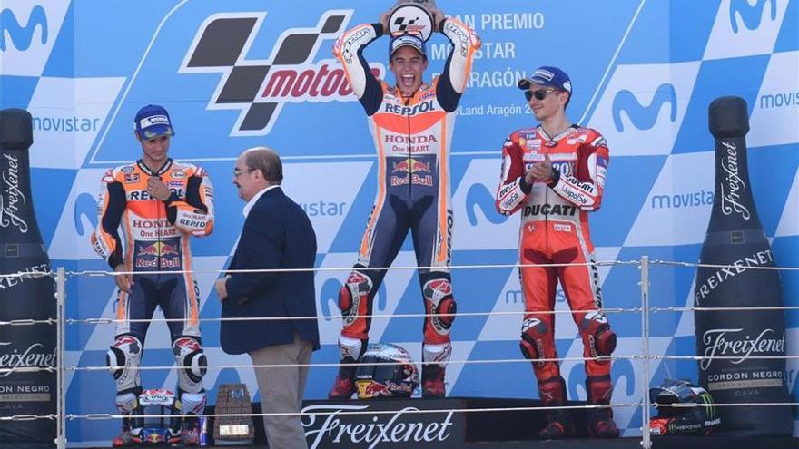 Márquez arrasa en Aragón y enfila su cuarto título de MotoGP