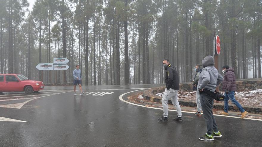 Nieva en la cumbre de Gran Canaria