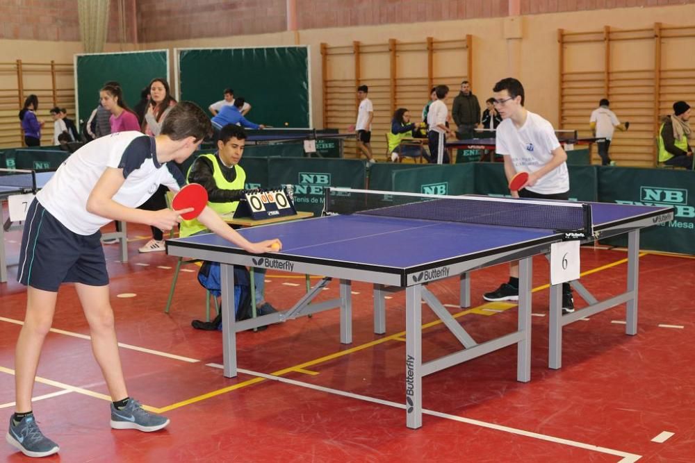 Final regional de tenis de mesa en Calasparra