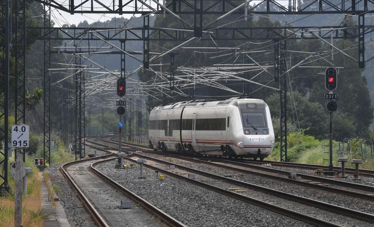 Un tren llegando a A Coruña