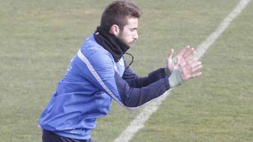 José Mari, durante el entrenamiento de ayer.