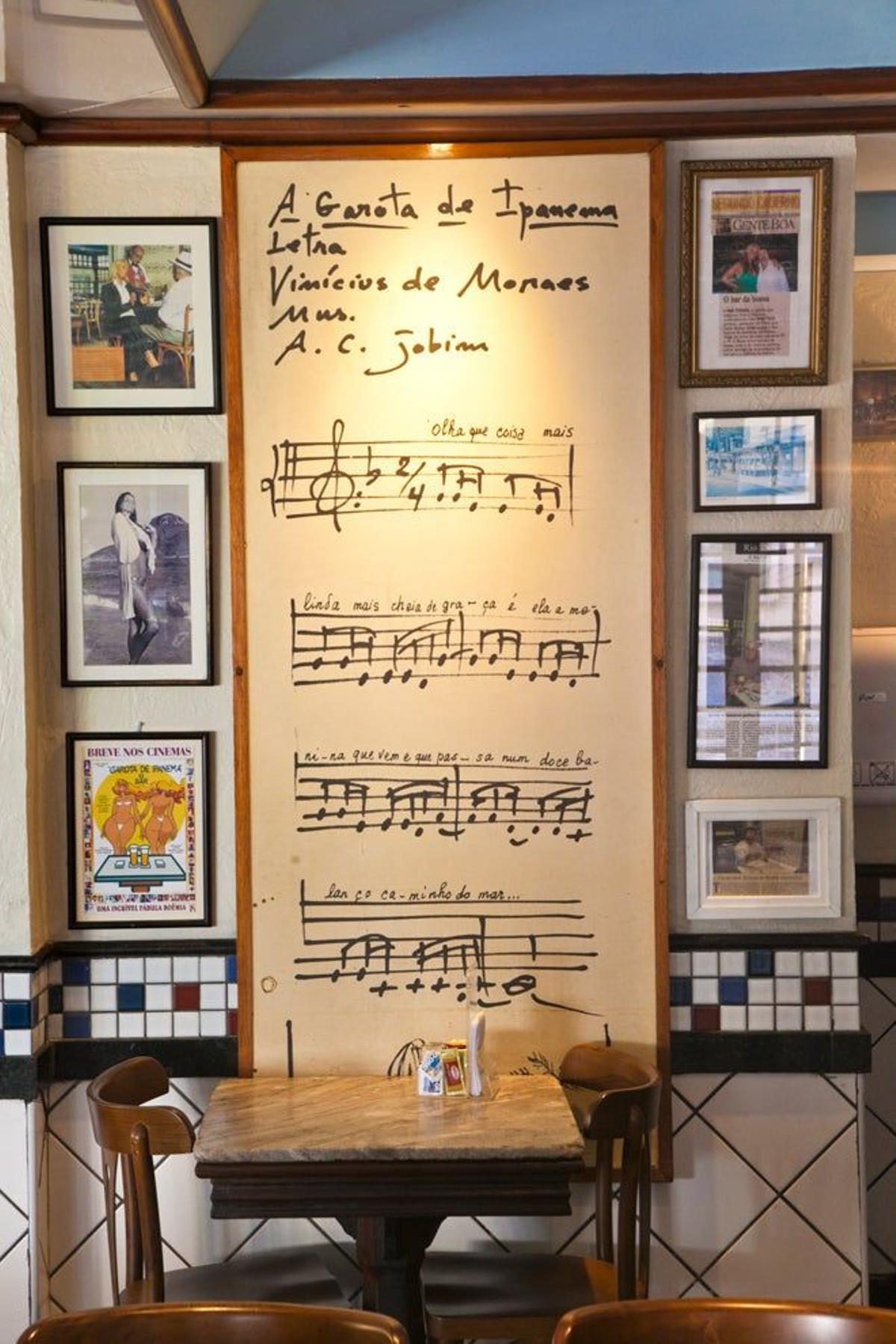 Partitura de &quot;La chica de Ipanema&quot;.