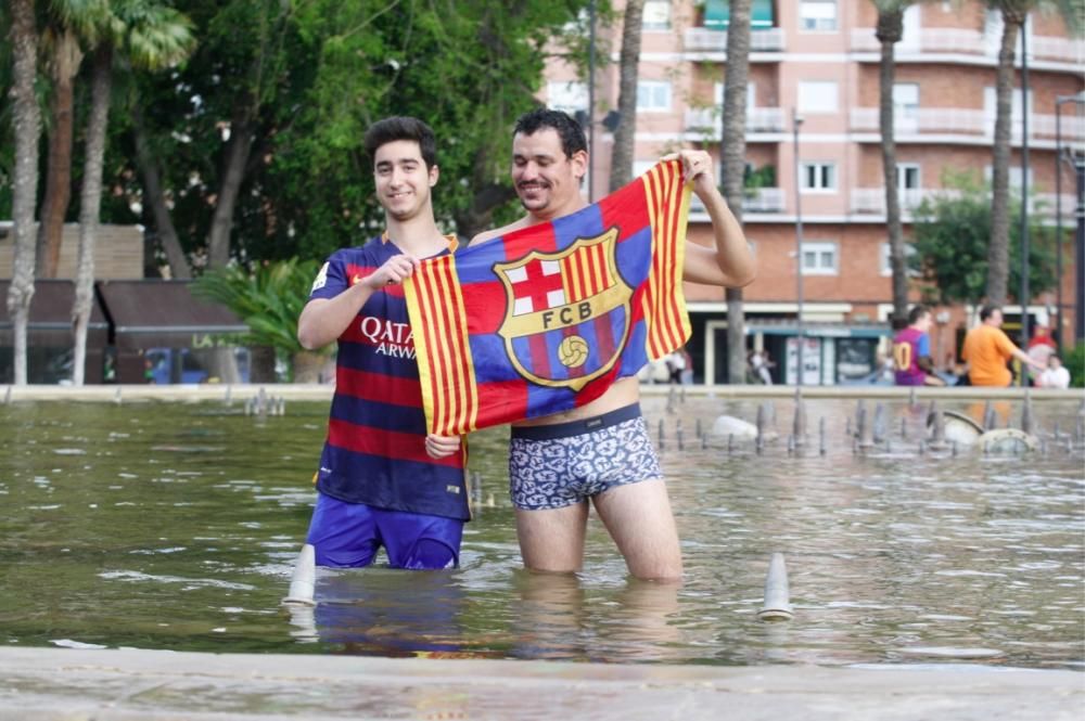 Celebración del título de Liga del Barcelona en Murcia