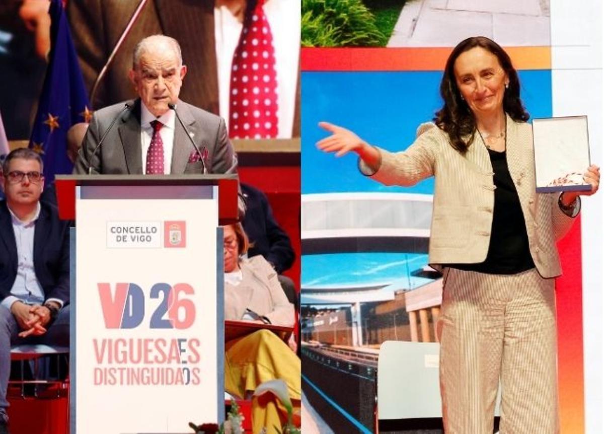 El empresario José García Costas y Patricia de Dios, directora del colegio Carmelitas.