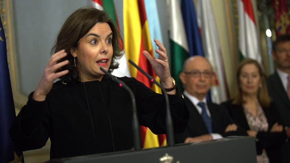 La vicepresidenta del Gobierno, Soraya Saénz de Santamaría.