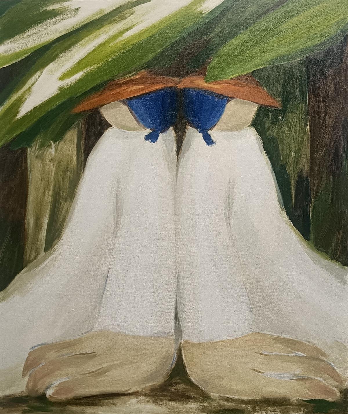 Obra de Gema Quiles. 'Reposo'. Óleo sobre lienzo. 73x60cm. 2024.