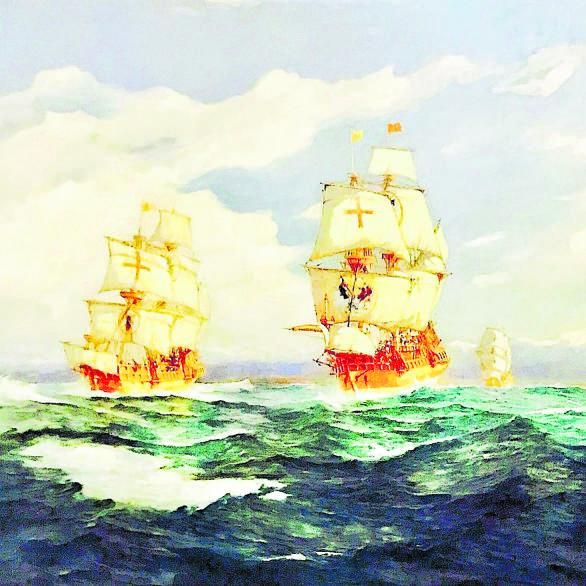 &#039;Descubrimiento del Estrecho de Magallanes&#039;, cuadro de Álvaro Casanova.