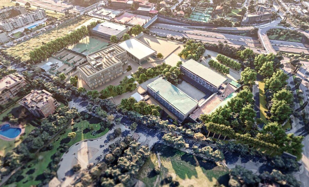 Vista aérea de cómo quedará el colegio Montesión de Son Moix tras las obras
