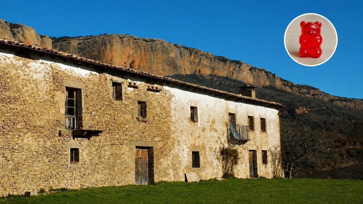 Algunas de las construcciones de la pardina de Esporret en el término municipal de Bailo.