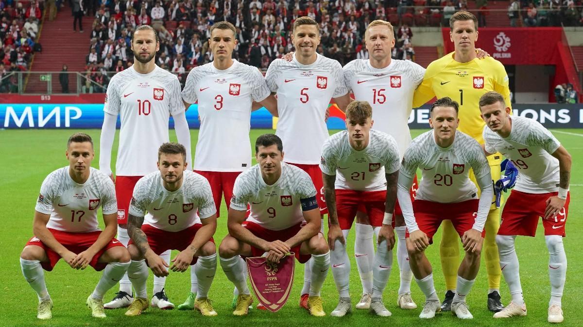 Los jugadores de la selección de Polonia, antes de un partido