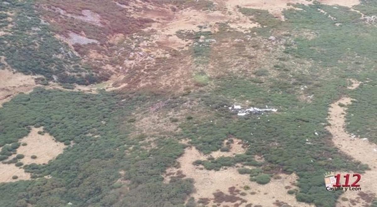 El lugar del accidente aéreo.