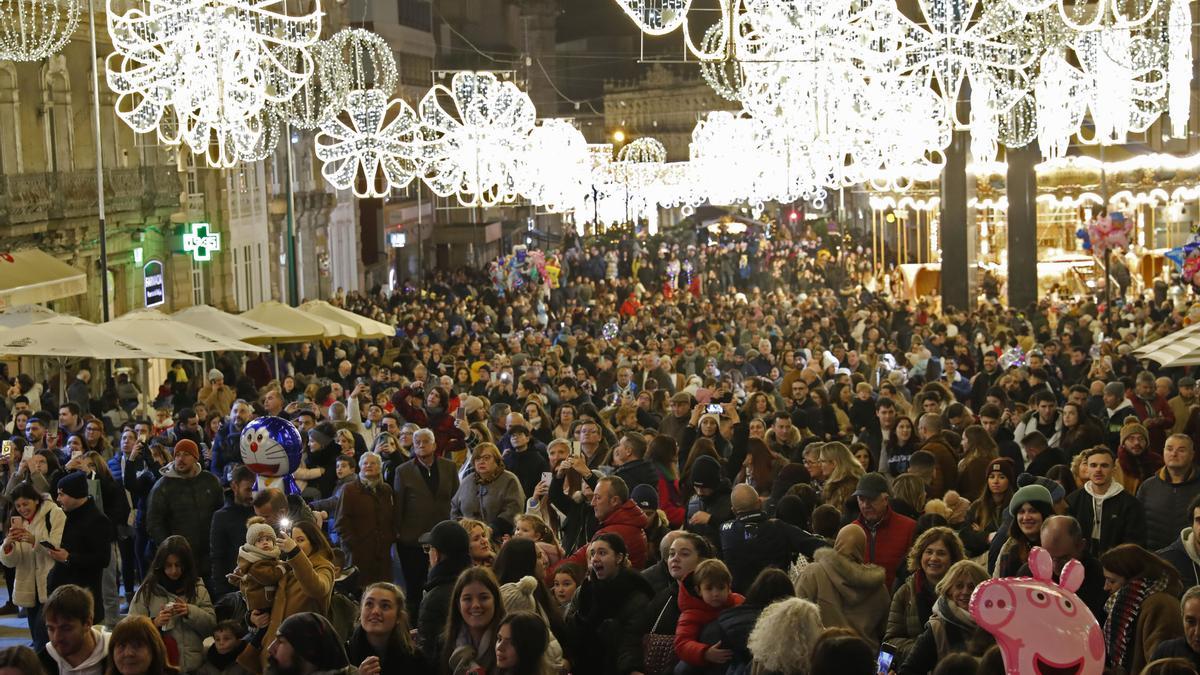 La Porta do Sol, epicentro de la masiva Navidad de Vigo