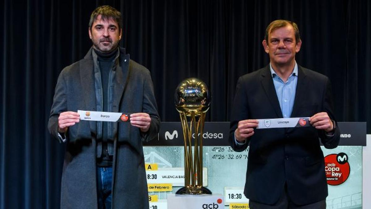 Juan Carlos Navarro y Juanma Rodríguez, directores deportivos de Barça y Unicaja.