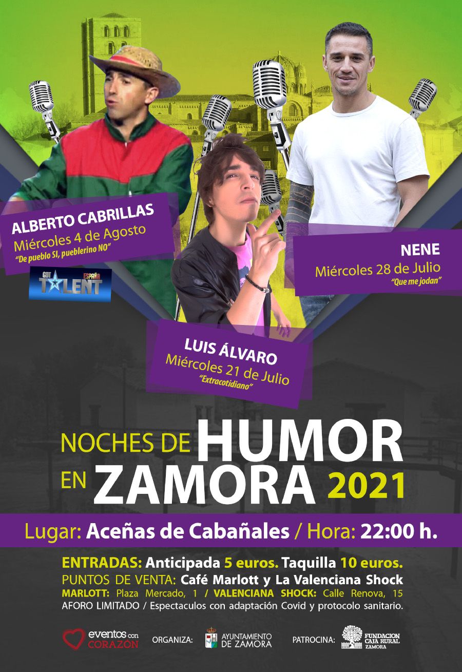 Cartel de &quot;Noches de humor en Zamora 2021&quot;