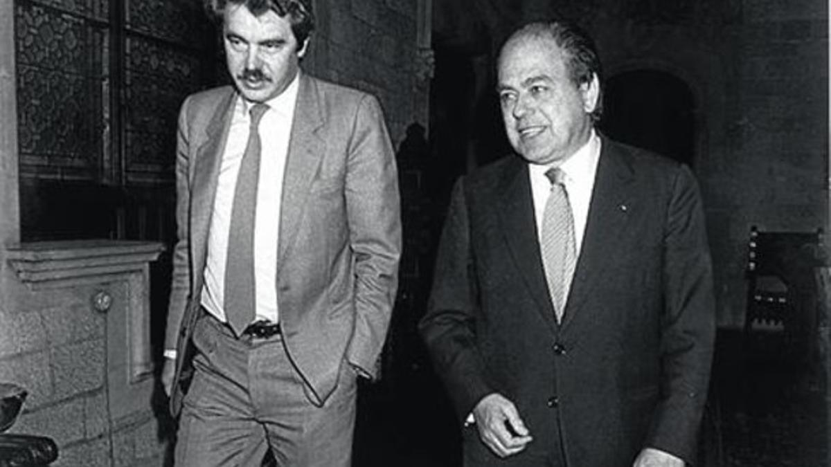 Encuentro institucional 8 Maragall y Pujol, en abril de 1985.