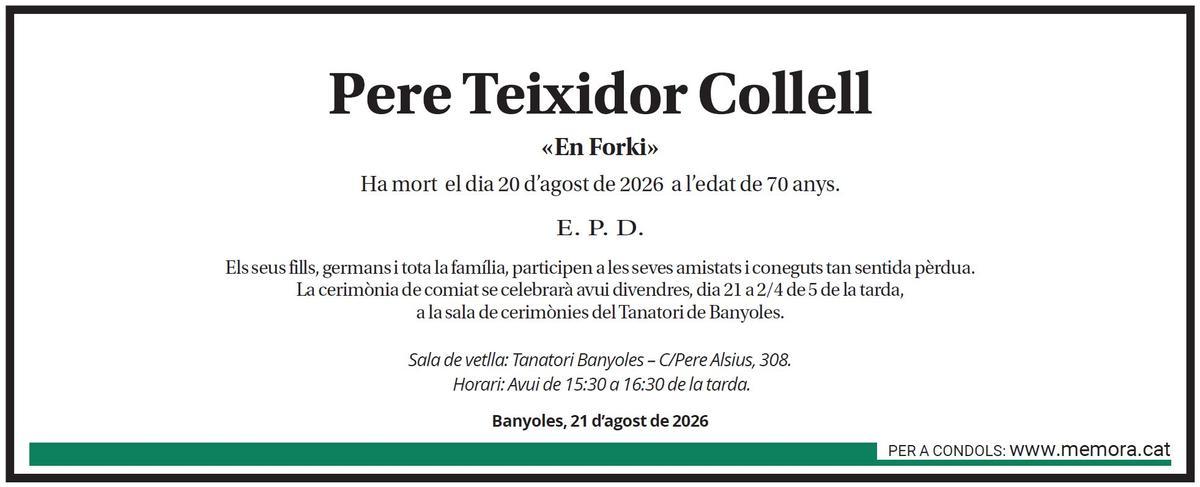 Pere Teixidor Collell.