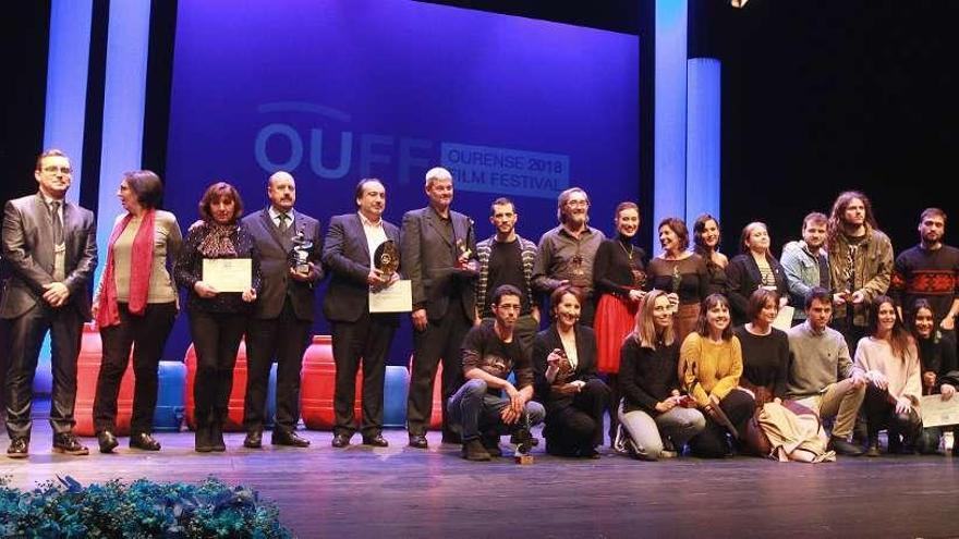 Foto de familia de los premiados en el Festival Internacional de Cine de Ourense. // Iñaki Osorio