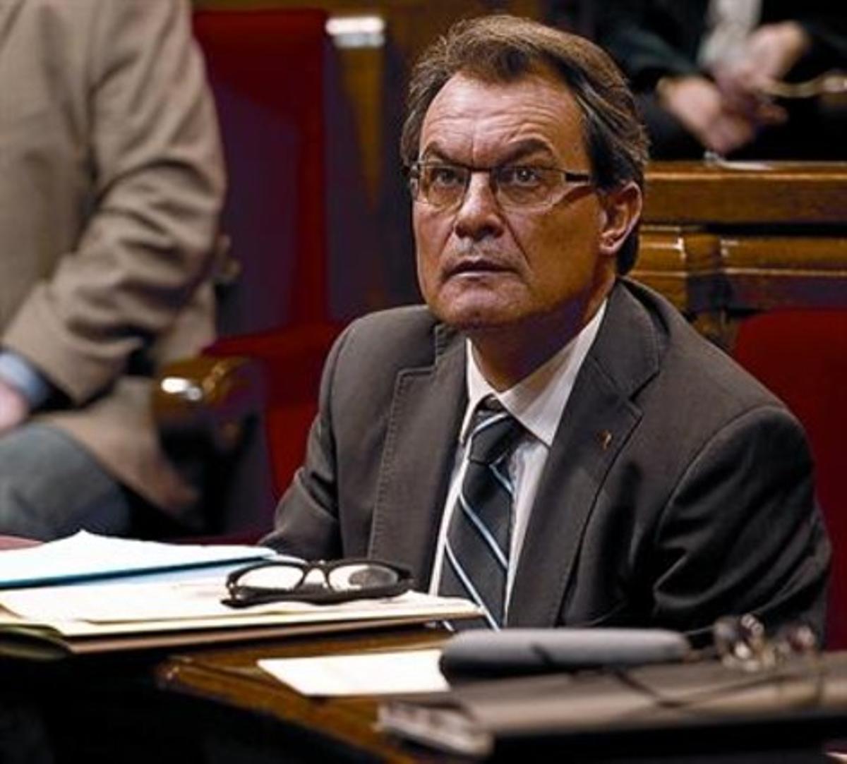 El president, Artur Mas, la setmana passada al Parlament.