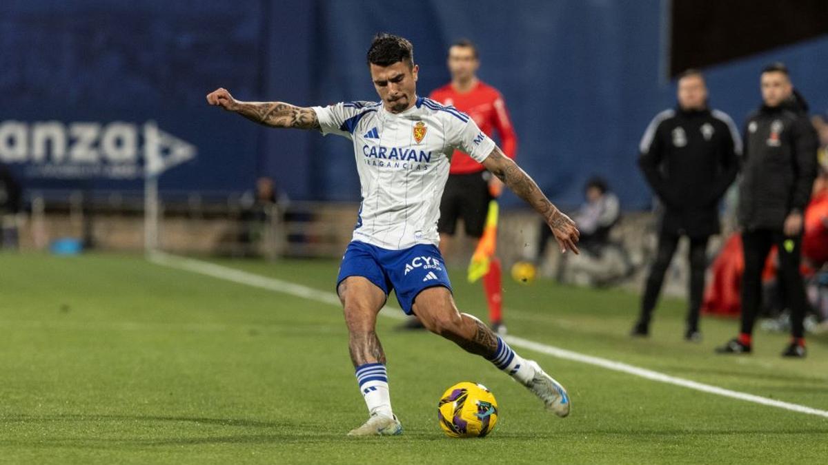 Tasende, en un partido de esta temporada con el Real Zaragoza.