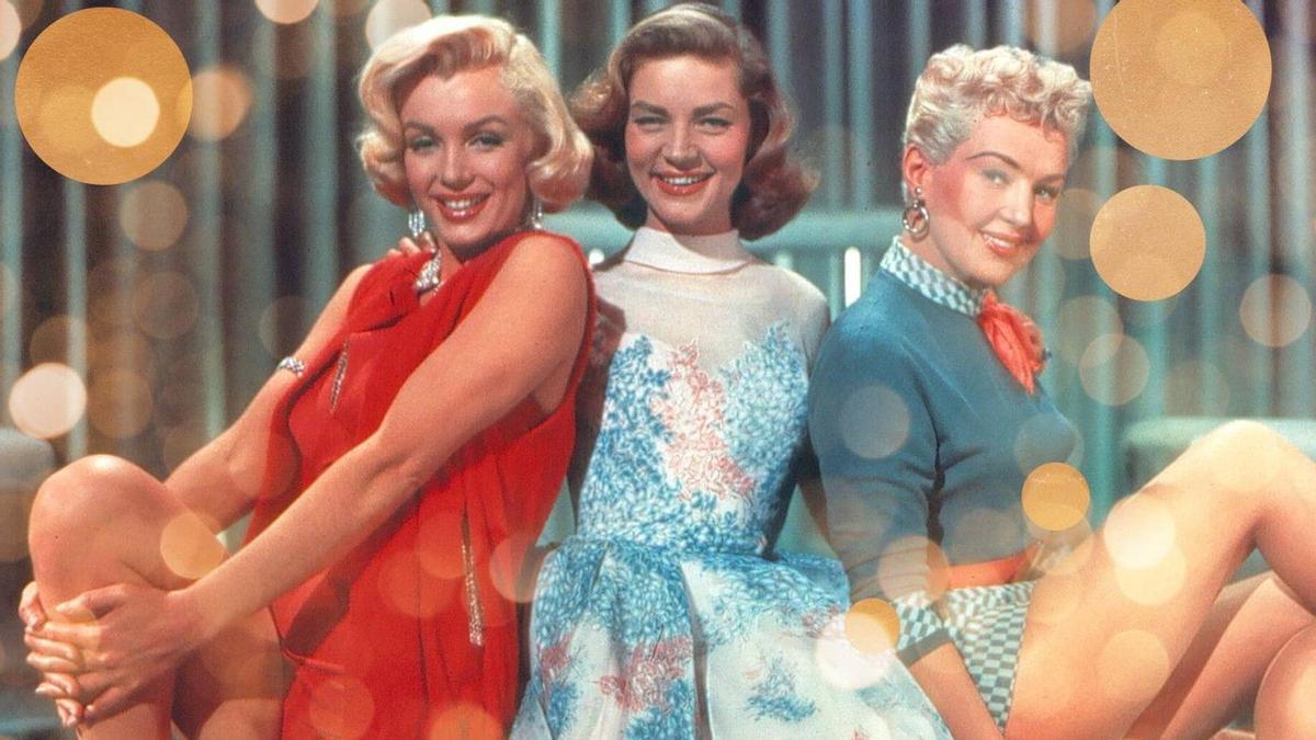 Marilyn Monroe, Lauren Bacall e Betty Grable en «Como casar cun millonario» (Jean Negulesco, 1953).