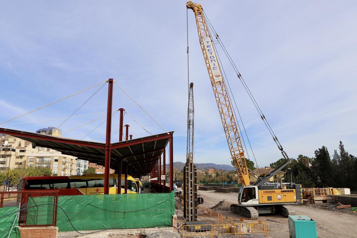 Obras del soterramiento en Lorca.