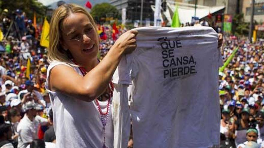 Lilian Tintori, durante una manifestación.