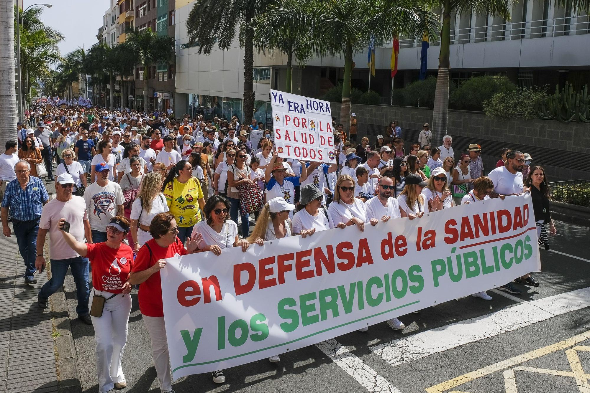 Manifestación en Gran Canaria en defensa de la sanidad pública