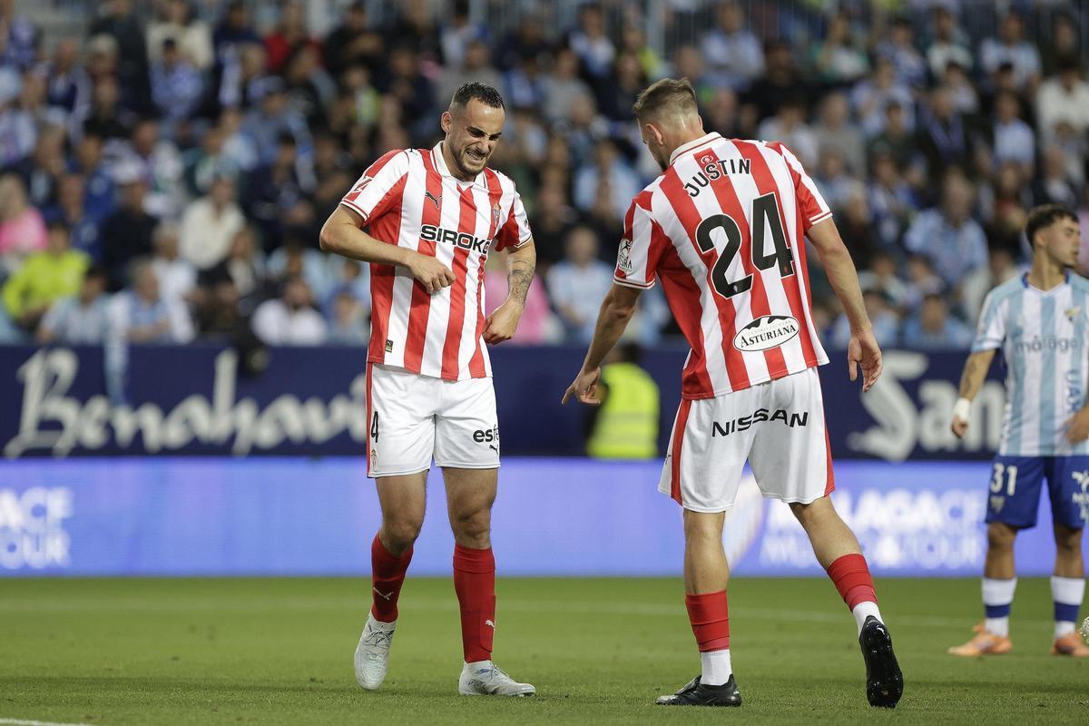 Imágenes del encuentro entre el Málaga y el Sporting